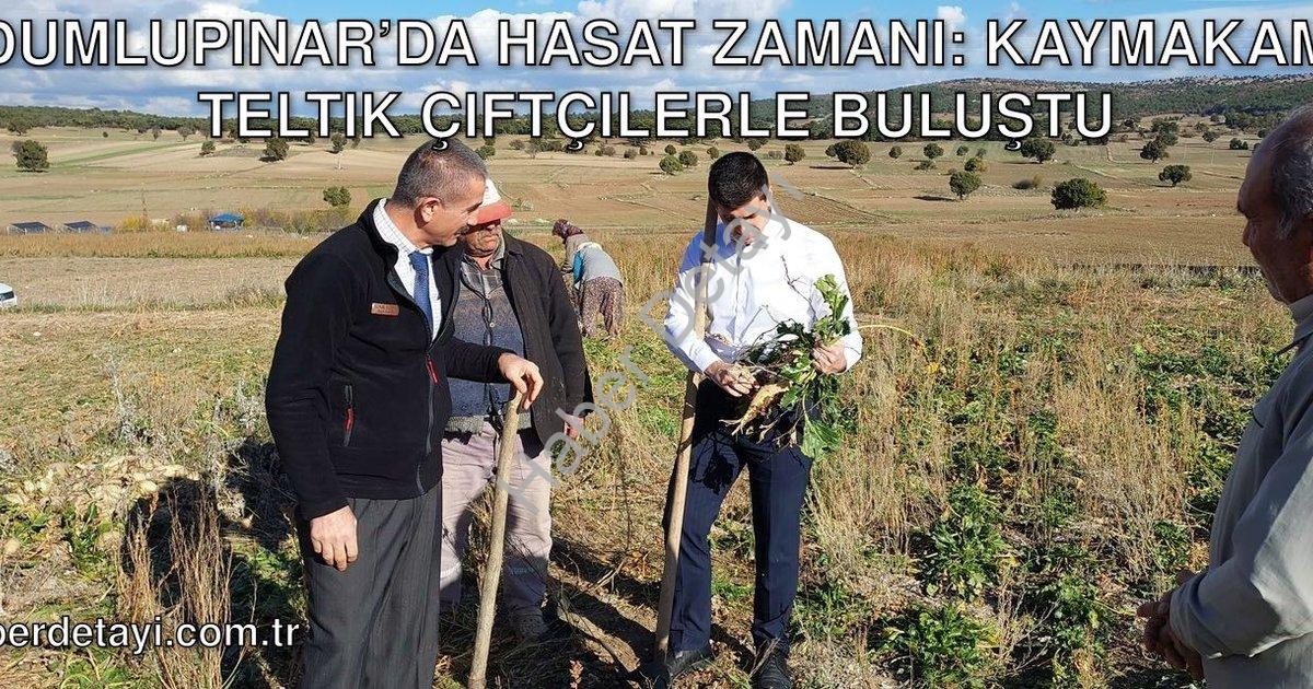 "Dumlupınar’da Hasat Zamanı: Kaymakam Teltik Çiftçilerle Buluştu" başlıklı haber için fotorealistik,