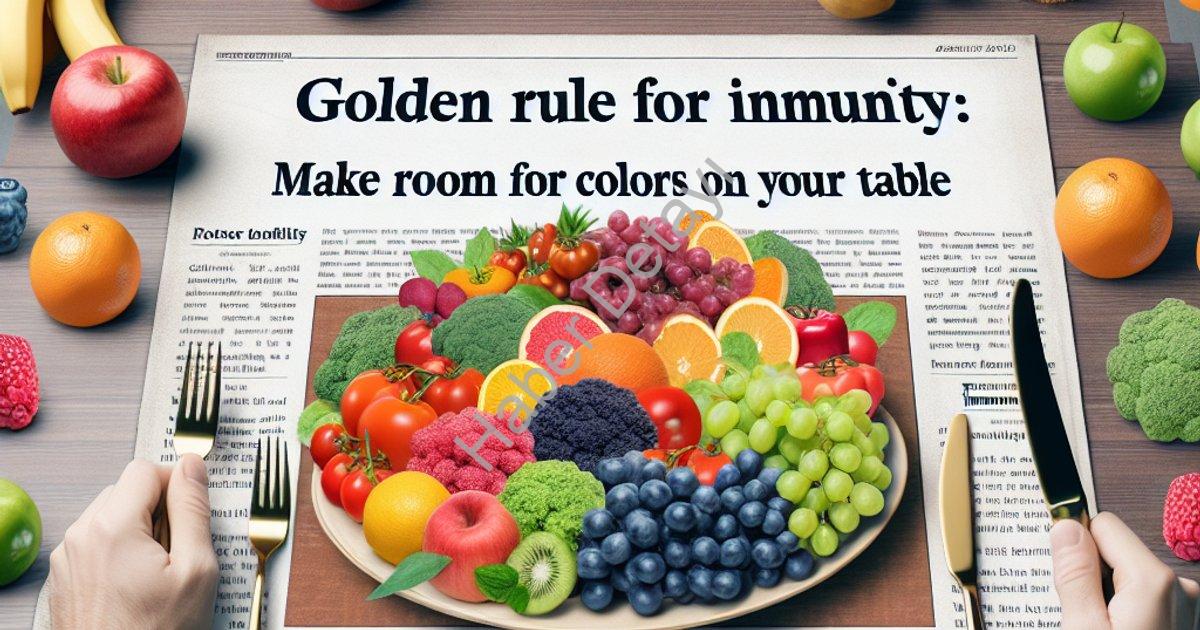 "Bağışıklık İçin Altın Kural: Sofranızda Renklere Yer Açın" başlıklı haber için fotorealistik, profe