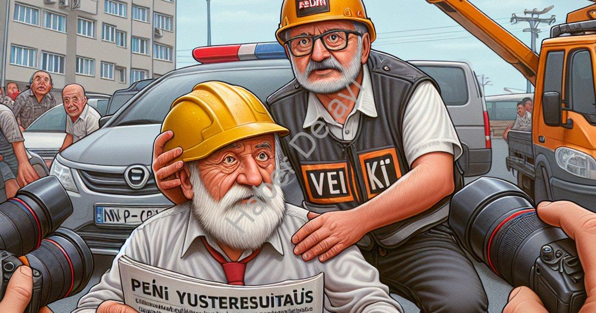 "Denizli Trafiğinde Şaşırtan Anlar: Kask Yerine Miğfer Takan Dede" başlıklı haber için fotorealistik