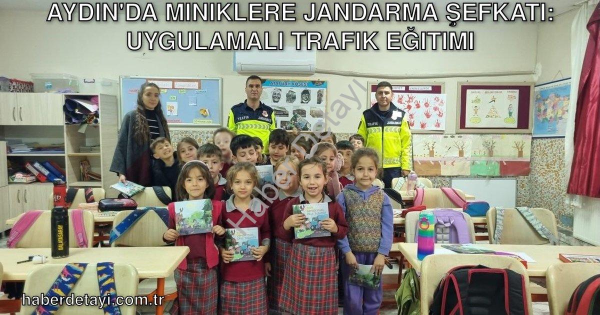 "Aydın'da Miniklere Jandarma Şefkati: Uygulamalı Trafik Eğitimi" başlıklı haber için fotorealistik,