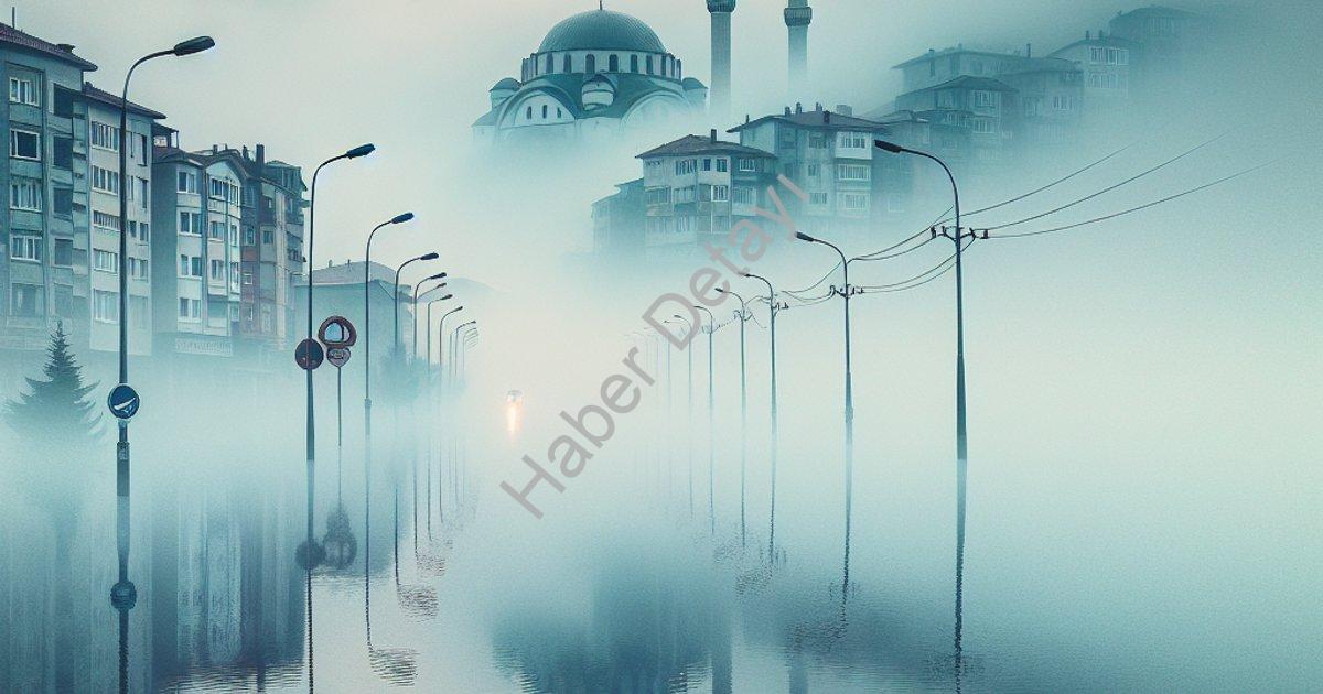 "Denizli'de Sağanak Sonrası Yoğun Sis Alarmı: Görüş Mesafesi Kayboldu" başlıklı haber için fotoreali
